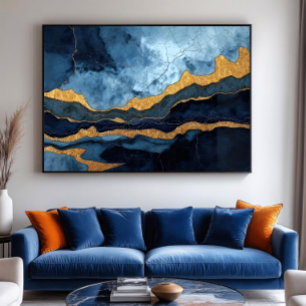 Blaues Gold Poster