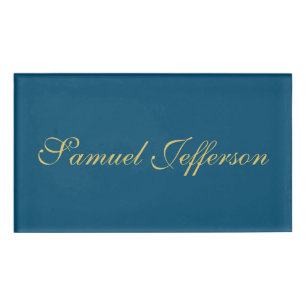 Blaues Gold Professioneller Trendy Minimalist Name Namenschild