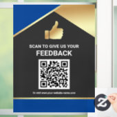 Blaues Gold QR-Code Kundenfeedback Bewertung Fensteraufkleber (Zuhause)