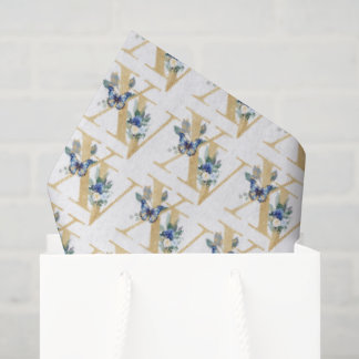 Blaues Gold Schmetterling Quinceañera Geschenkpapi Seidenpapier