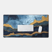 Blaues Gold Schreibtischunterlage (Tastatur & Maus)
