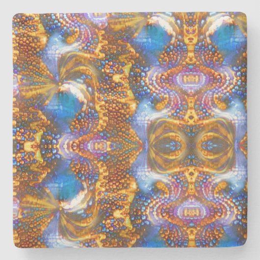 Blaues Gold Steinuntersetzer (Vorderseite)