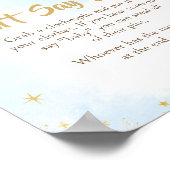 Blaues Gold über der Mond Babydusche sagt kein Bab Poster (Ecke)