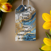 Blaues Gold und weißer Marmor Geschenkanhänger