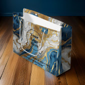 Blaues Gold und weißer Marmor Große Geschenktüte