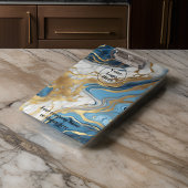 Blaues Gold und weißer Marmor Klemmbrett