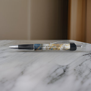 Blaues Gold und weißer Marmor Kugelschreiber