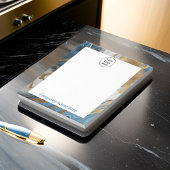 Blaues Gold und weißer Marmor Notepad Notizblock