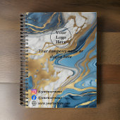 Blaues Gold und weißer Marmor Notizblock