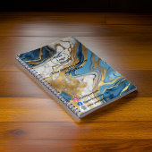 Blaues Gold und weißer Marmor Notizblock