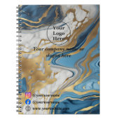 Blaues Gold und weißer Marmor Notizblock (Vorderseite)