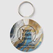 Blaues Gold und weißer Marmor Schlüsselanhänger (Vorderseite)