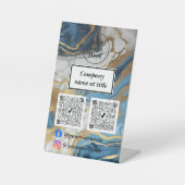 Blaues Gold und weißer Marmor Sockelschild (Vorderseite)