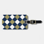 Blaues Gold und Weißkarton Gepäckanhänger (Vorderseite horizontal)