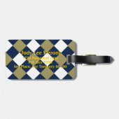 Blaues Gold und Weißkarton Gepäckanhänger (Rückseite horizontal)
