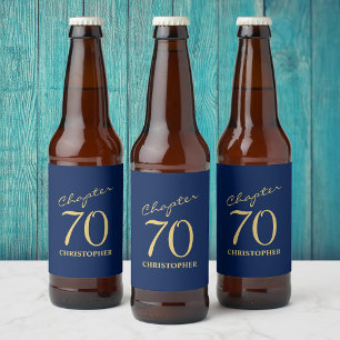 Blaues Gold zum 70. Geburtstag Bierflaschenetikett