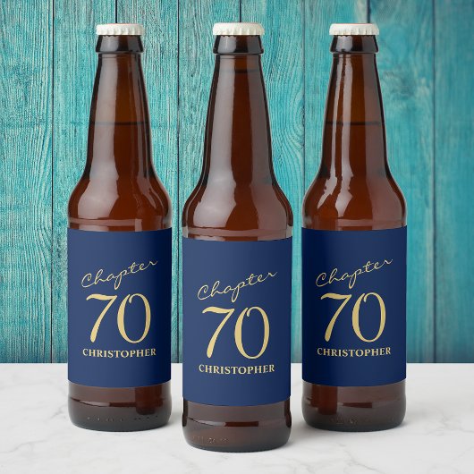 Blaues Gold zum 70. Geburtstag Bierflaschenetikett
