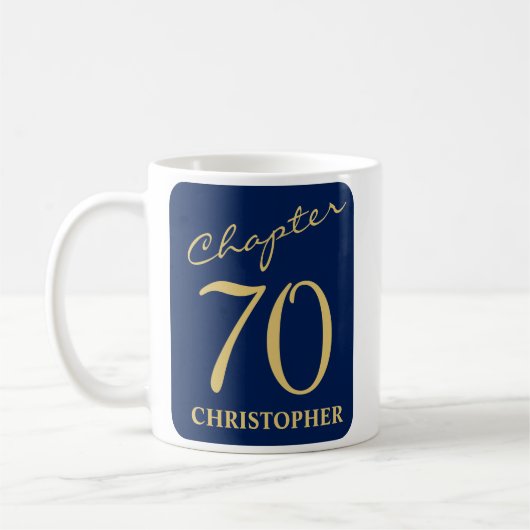 Blaues Gold zum 70. Geburtstag Kaffeetasse (Links)