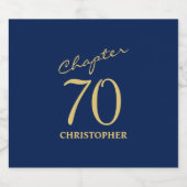 Blaues Gold zum 70. Geburtstag Schaumweinetikett (Einzelnes Label)