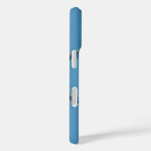 Blaues Goldbarren-Marmornamenskript Case-Mate iPhone Hülle (Rückseite / Rechts)