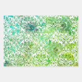 Blaues Golddampfer-Blumenpapier Geschenkpapier Set (Vorderseite)