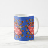 Blaues goldenes Jahr des Kaninchenchinesisches Neu Kaffeetasse (VorderseiteRechts)