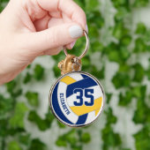 Blaues goldenes Kinderteam färbt kundenspezifische Schlüsselanhänger (Hand)