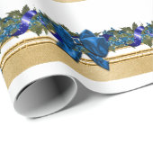 Blaues goldenes Party Geschenkpapier (Rolleneckpunkt)