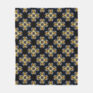 Blaues goldenes Sternenmuster Fleecedecke