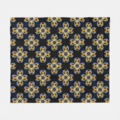 Blaues goldenes Sternenmuster Fleecedecke (Vorderseite (Horizontal))