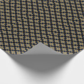 Blaues goldenes Sternenmuster Geschenkpapier (Ecke)