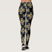 Blaues goldenes Sternenmuster Leggings (Rückseite)