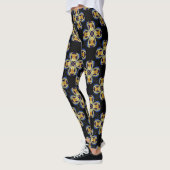 Blaues goldenes Sternenmuster Leggings (Links)