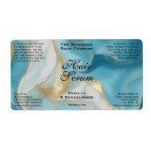 Blaues Goldfolien-Kosmetik- oder Tropfflaschenetik (Vorne)