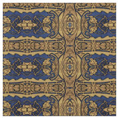 Blaues Goldkunst Nouveau Muster-Gewebe Stoff (Nahaufnahme)