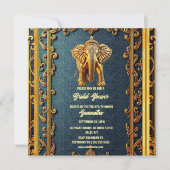 Blaues Goldmedaille-Brautparty Feiertagskarte (Vorderseite)