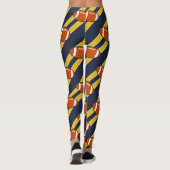 Blaues Goldstreifen-Fußball-Muster Leggings (Rückseite)