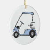 Blaues Golfmobil Keramik Ornament (Rechts)