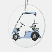 Blaues Golfmobil Keramik Ornament (Links)