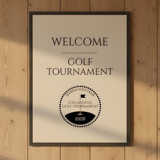 Blaues Golfturnier-Willkommensposter Poster