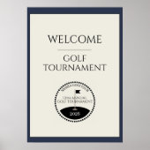 Blaues Golfturnier-Willkommensposter Poster (Vorne)