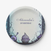 Blaues Gothic Gruseliges EIN Geburtstag Pappteller (Vorderseite)