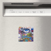 Blaues Graffiti-Auge Magnet (In Situ (Geschirrspüler))