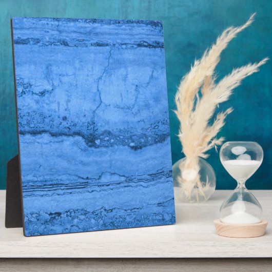 Blaues Granitmuster, blauer Marmor, blauer Stein Fotoplatte (Seite)