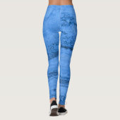 Blaues Granitmuster, blauer Marmor, blauer Stein Leggings (Rückseite)