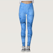 Blaues Granitmuster, blauer Marmor, blauer Stein Leggings (Vorderseite)