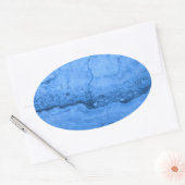 Blaues Granitmuster, blauer Marmor, blauer Stein Ovaler Aufkleber (Umschlag)