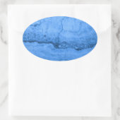 Blaues Granitmuster, blauer Marmor, blauer Stein Ovaler Aufkleber (Tasche)