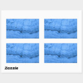 Blaues Granitmuster, blauer Marmor, blauer Stein Rechteckiger Aufkleber (Blatt)