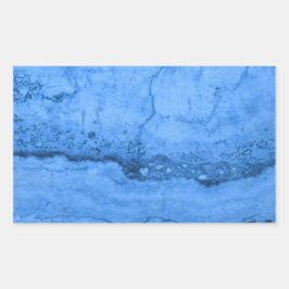 Blaues Granitmuster, blauer Marmor, blauer Stein Rechteckiger Aufkleber